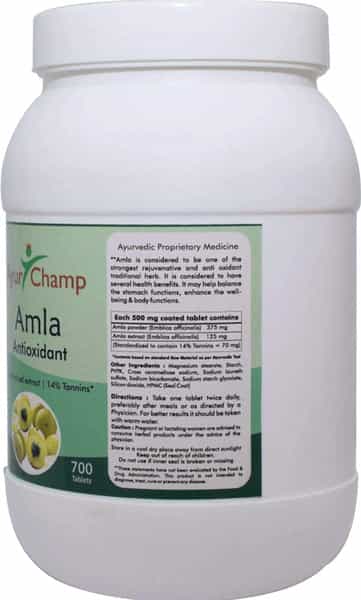 Ayur Champ Amla 700 Tablets- Pack Of 4