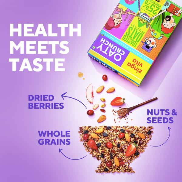 Zingavita Crunchy Oats Muesli Sugar Free With Whole Grains Fruits Nuts & Seeds