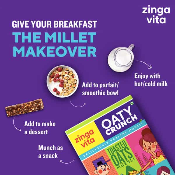Zingavita Crunchy Oats Muesli Sugar Free With Whole Grains Fruits Nuts & Seeds