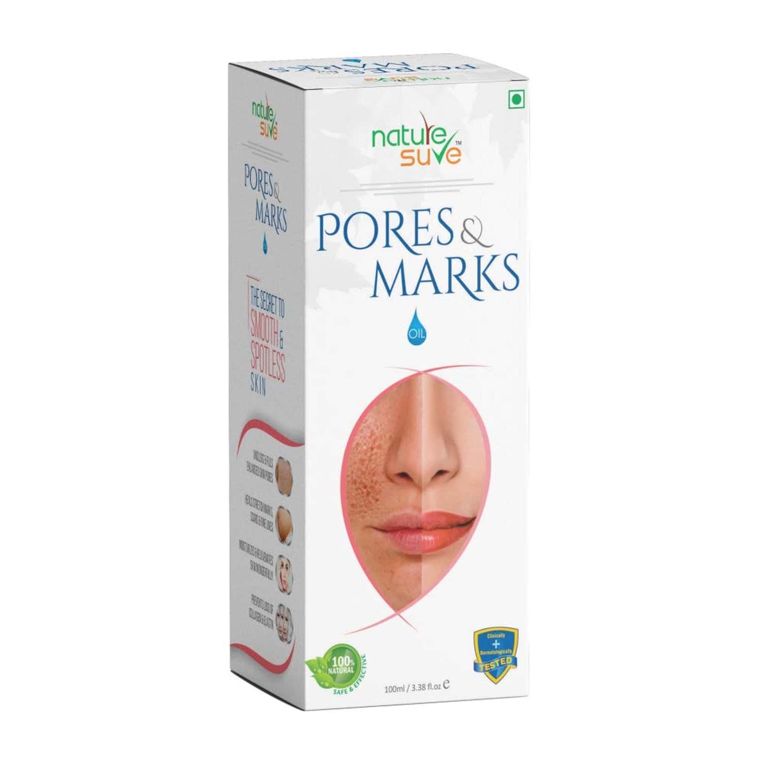 Nature Sure Pores And Marks Premium Facial Oil For Skin Pores| Stretch Marks And Fine Lines - 100ml