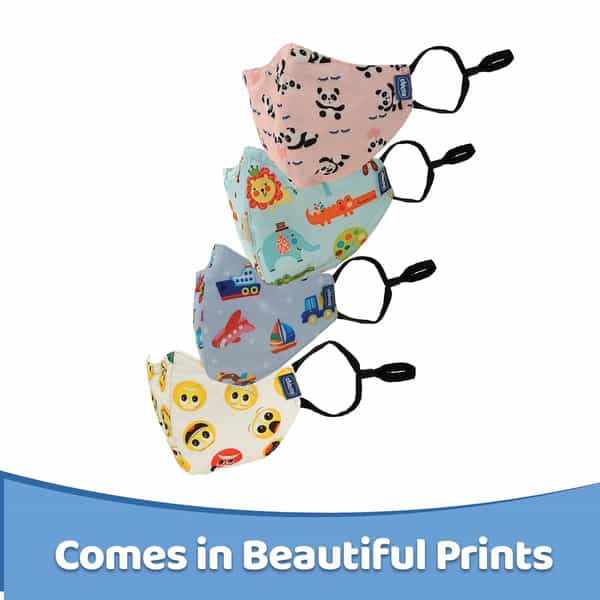 Chicco Comfypro Face Mask | Effective Against 95% Particles | Design- Cars|Kids 3-6Y