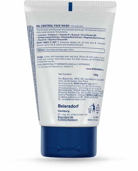 Nivea Men Oil Control Facewash Aircool Mint Crystal - 100G