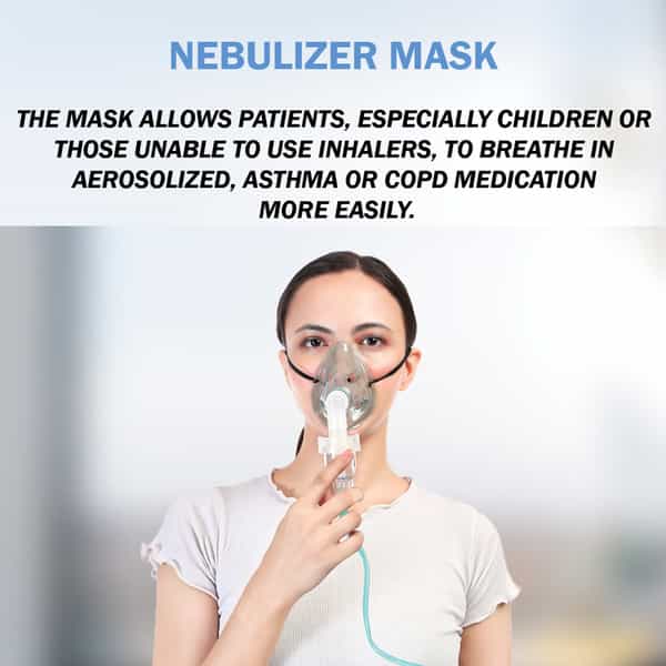 Stergic Nebulizer Mask For Adults- Latex-Free | Adjustable Fit | Universal Compatibility