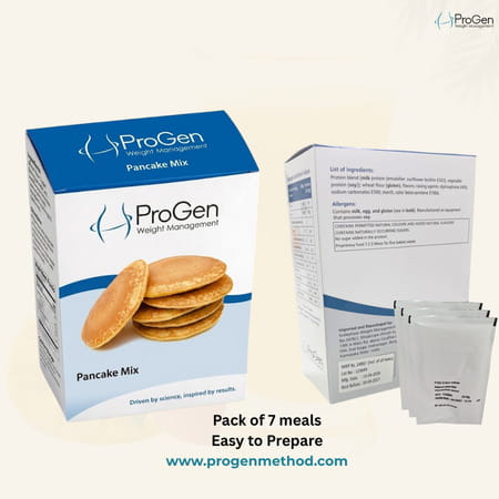 Progen Pancake Mix | 15 G Of High Biological Value Protein Per Meal | Pack Of 7 105 Gm