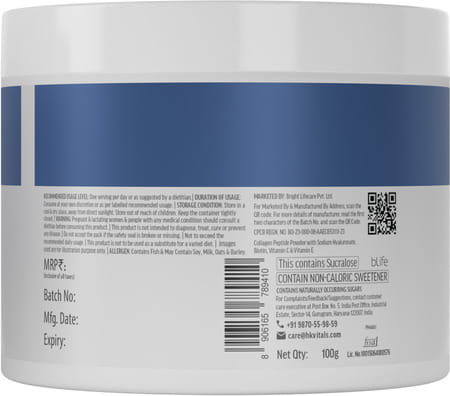 Hk Vitals Marine Collagen For Men | 100g (Orange) | Glowing Skin With Sipper