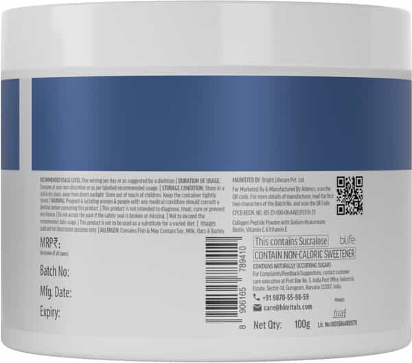 Hk Vitals Marine Collagen For Men | 100G (Orange) | Glowing Skin With Sipper