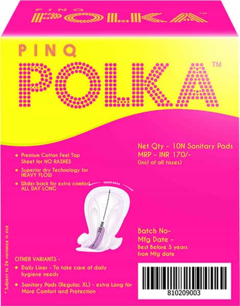 Pinq Polka Premium Ultra Slim Sanitary Size Xxl 10