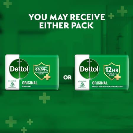 Dettol Original Bathing Soap Bar With 12hr Germ Protection (900gm) | 125g (Pack Fo 5)
