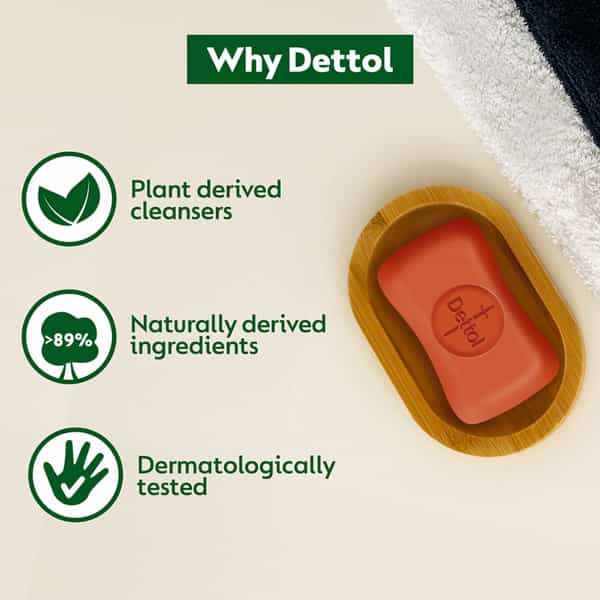 Dettol Original Bathing Soap Bar With 12Hr Germ Protection (900Gm) | 125G (Pack Fo 5)