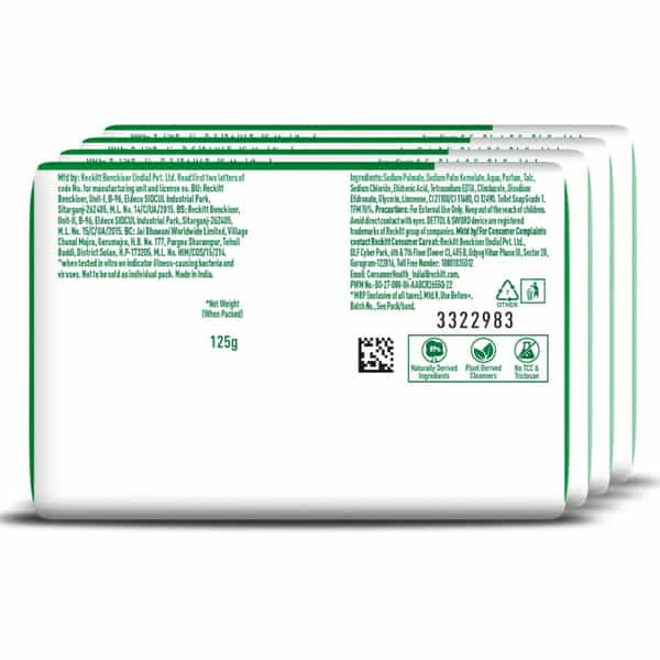 Dettol Original Bathing Soap Bar With 12Hr Germ Protection (900Gm) | 125G (Pack Fo 5)
