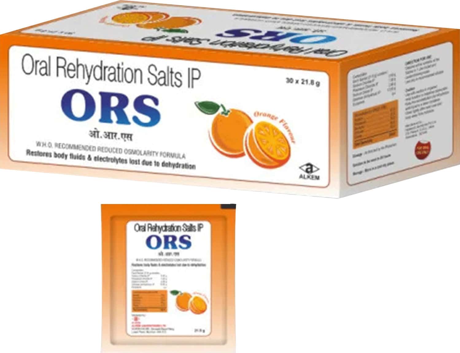 Alkem Ors Orange Flavour Sachet Of 21.8gm Oral Powder
