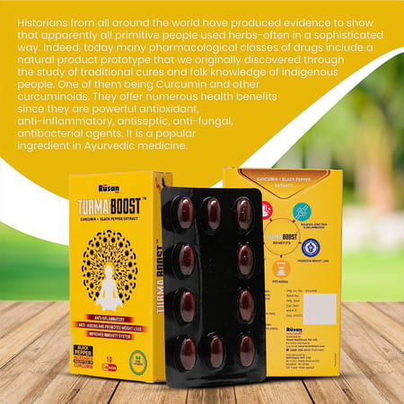 Rusan Turma Boost Curcumin 95% (400mg) + Black Pepper Extract (Piperine 5mg) 10 Capsules (Pack Of 1)