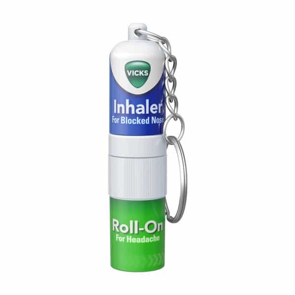 Vicks Roll On Inhaler | 2 In 1 Relief For Headache & Blocked Nose 1.5 Ml