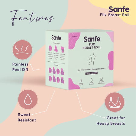 Sanfe Flix Breast Roll -Breast Shaper & Lifter | Breathable Breast Support 5-Meter