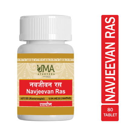 Uma Ayurveda Navjivan Ras Ayurvedic Tablets 80 Tab