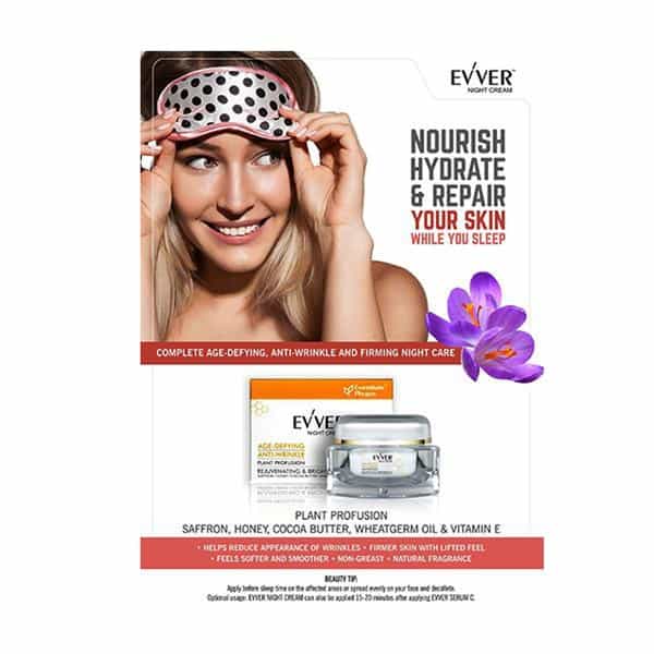 Evver Night Cream Age-Defying Anti-Wrinkle With Saffron Lotion 50 Ml