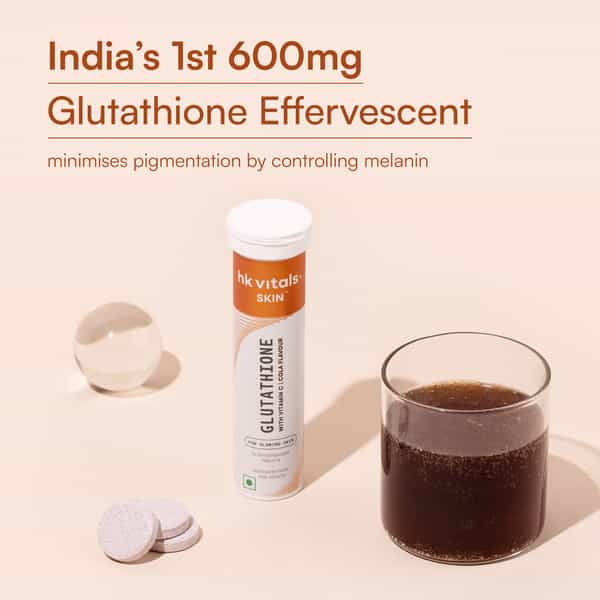 Hk Vitals Glutathione (Cola | 15 Tabs) | With Vitamin C & E | For Skin Glow & Hydration