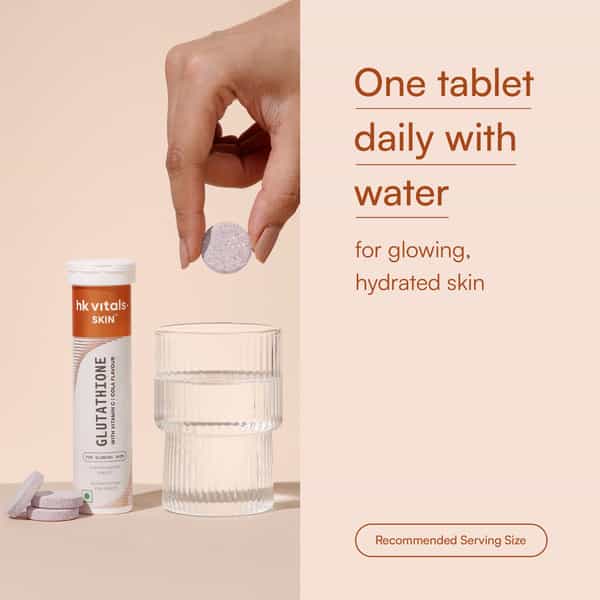 Hk Vitals Glutathione (Cola | 15 Tabs) | With Vitamin C & E | For Skin Glow & Hydration