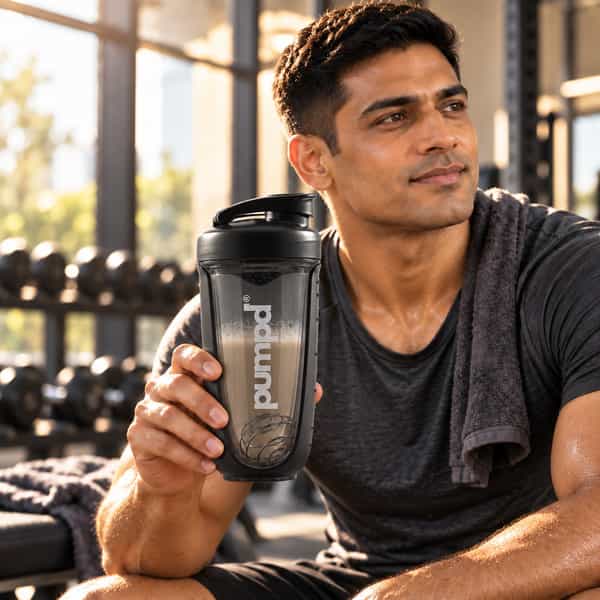 Pumpd Shaker Bottle With Blender Ball | 700Ml | Black