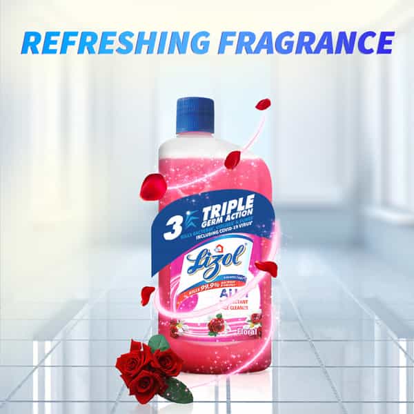 Lizol Floral Disinfectant Floor Cleaner Bottle Of 975 Ml
