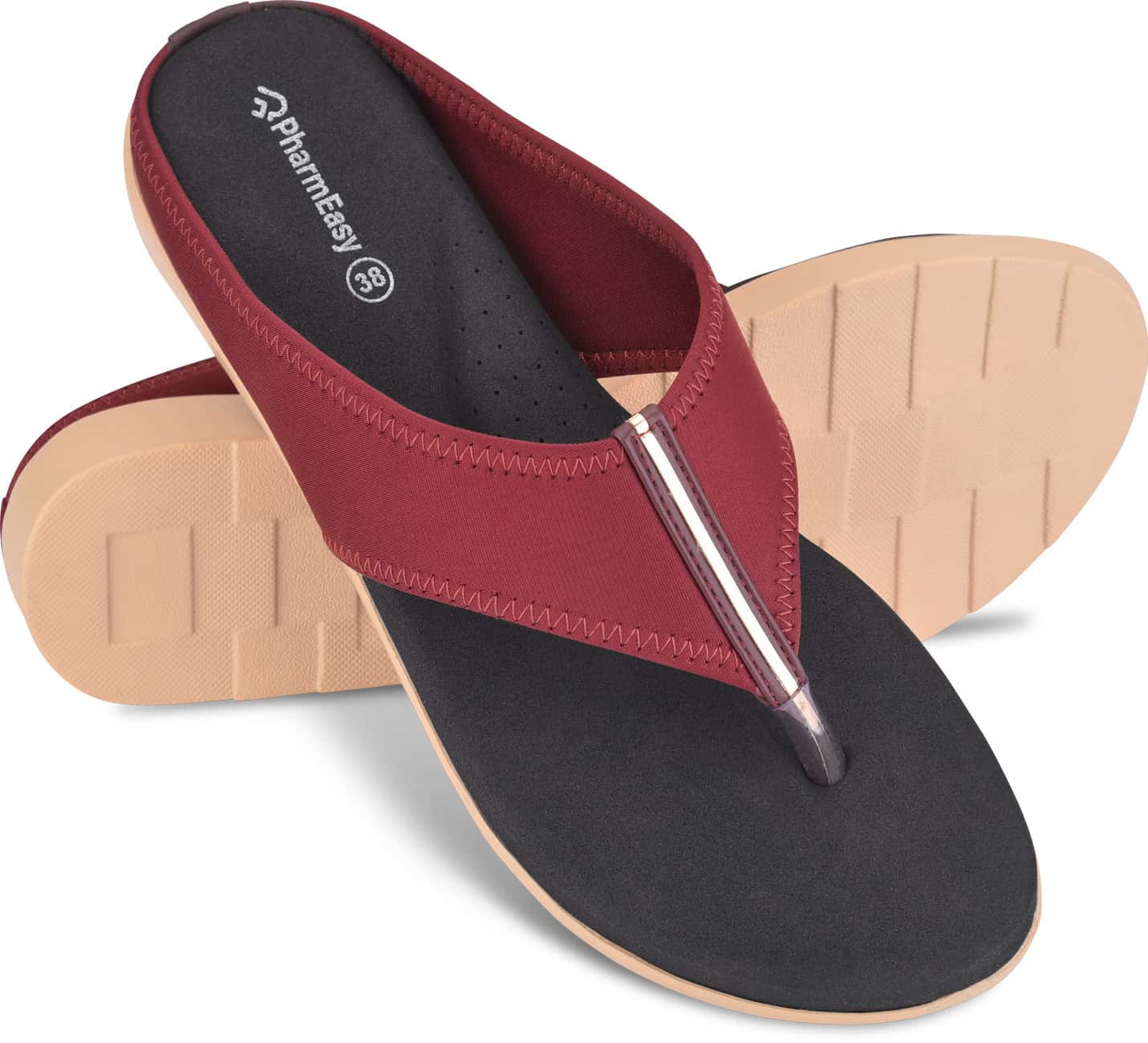 Pharmeasy Diabetic & Orthopedic Women Slippers (Fashion Range-1) Cherry Color Size 7