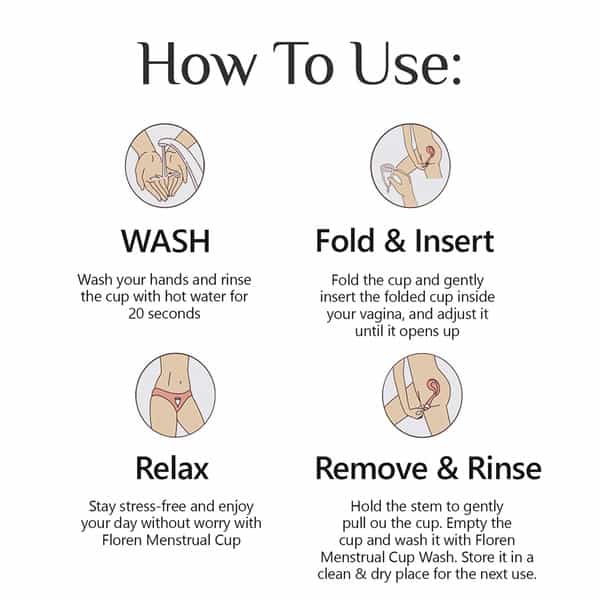 Floren Reusable Menstrual Cup (Tiny) With Intimate Wash (100Ml)