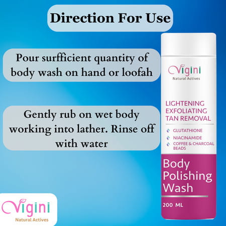 Vigini Skin Whitening Glutathione Brightening Body Polishing Cream & Wash (200ml + 100ml)