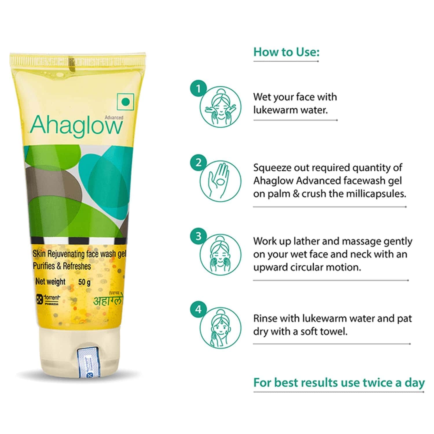 Buy AHAGLOW ADVANCED FACE WASH 50 GM Online & Get Upto 60 OFF at PharmEasy