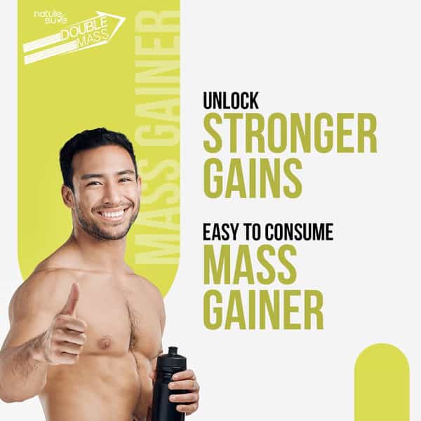 Nature Sure Double Mass Chocolate Flavored Mass Gainer Whey Protein And Enzymes - 1 Pack (250 Grams)
