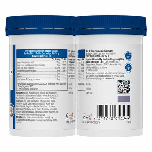 Swisse Ultiboost Lutien & Zexanthin Eye Health + Tablet 30 No's