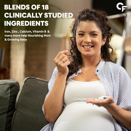 Carbamide Forte Prenatal Multivitamin For Pregnancy With 300mg Dha & 18 Ingredients - 60 Capsules