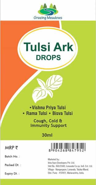 Grazing Meadows Tulsi Ark 30Ml | Panch Tulsi Ark Drops (Pack Of 5)