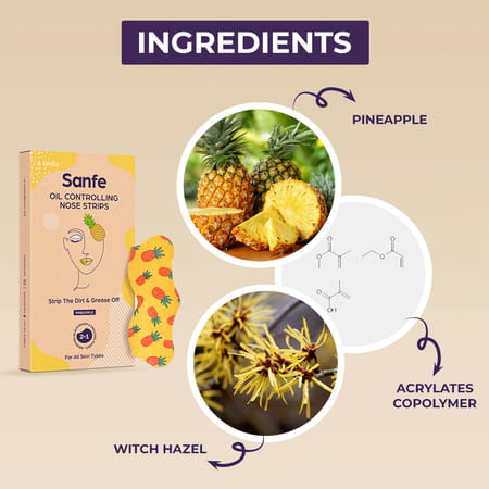 Sanfe Oil Controlling Nose Strip -Nose Strips For Instant Blackhead Removal -Pack Of 6 Strips