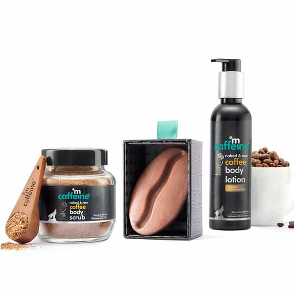 Mcaffeine Espresso Body Kit Free Handcrafted Bean Tray Bathing Bar Body Scrub & Body Lotion (400Gm)