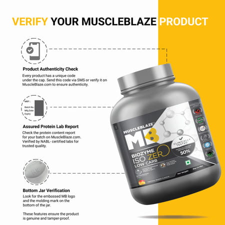 Muscleblaze Biozyme Iso - Zero | Low Carb | 100 Pure Whey Protein Isolate (Tropical Mango | 2 Kg)
