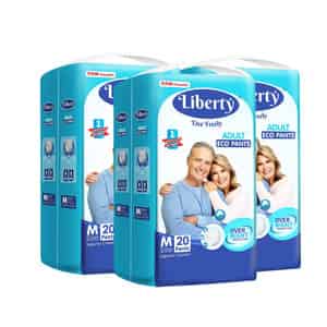Liberty Eco Adult Diaper Pants Medium (m) 60 Count Waist Size 24-45 Inch Pack Of 3 20 Count/pack