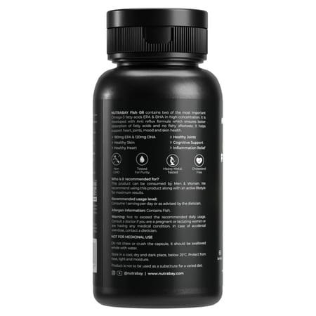 Nutrabay Wellness Fish Oil Omega 3 - 1000mg - 60 Capsules