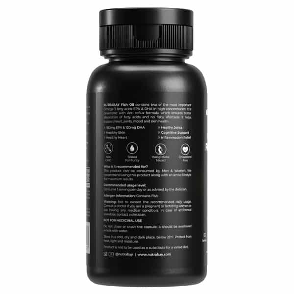 Nutrabay Wellness Fish Oil Omega 3 - 1000Mg - 60 Capsules
