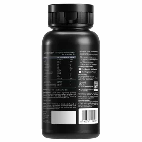 Nutrabay Wellness Fish Oil Omega 3 - 1000Mg - 60 Capsules
