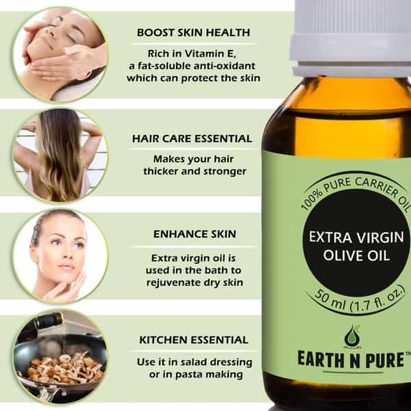 Earth N Pure Extra Virgin Olive Oil 100% Natural & Therapeutic Grade (50 Ml) (50 Ml)