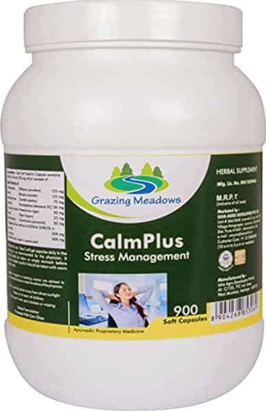 Grazing Meadows Calmplus 900 Capsules 500Mg Ayurvedic Formulation For Stress Management Pack Of 2