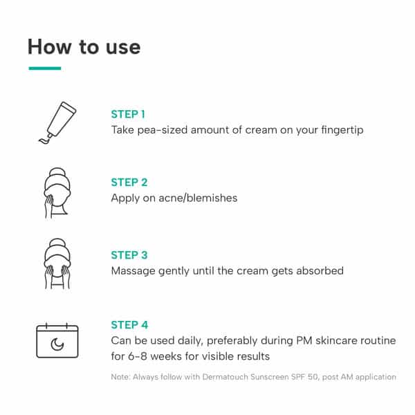 Dermatouch Glycolic 6% W/W Niacinamide 4% W/W Cream |For Anti-Acne And Blemishes | 30G