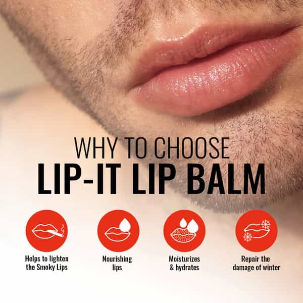 Man Arden Lip-It Lip Balm For Men Repairs & Moisturizes Lips Almond Oil Mint Flavour 4.5G