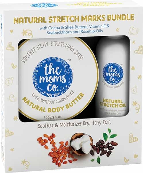The Moms Co. 7 In 1 Natural  Stretch Bio Oil -100 Ml And Natural Body Butter -100G  Kit Of 2