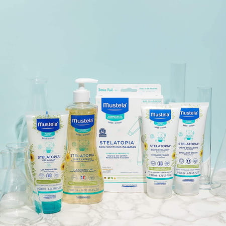 Mustela Stelatopia Cleansing Gel With Sunflower - Baby Cleanser Face & Body Wash - Tear Free