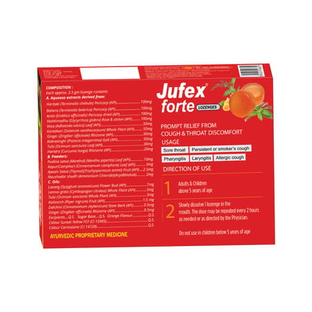 Aimil Jufex Forte Strip Of 12 Lozenges (Pack Of 3)