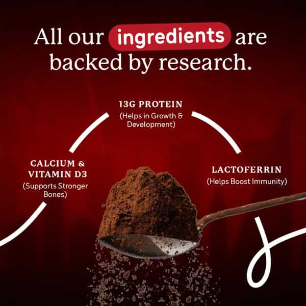 Gritzo Supermilk Growth+ Iron Man (13+Y Boy) | 13G Protein Powder (Double Chocolate | 400G)