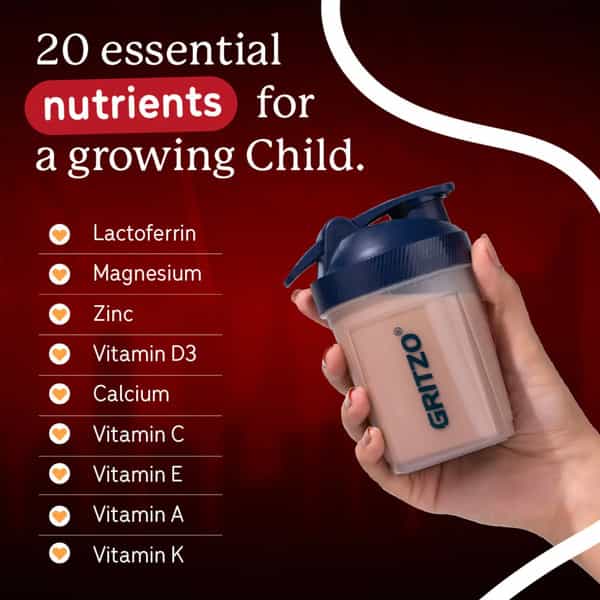 Gritzo Supermilk Growth+ Iron Man (13+Y Boy) | 13G Protein Powder (Double Chocolate | 400G)