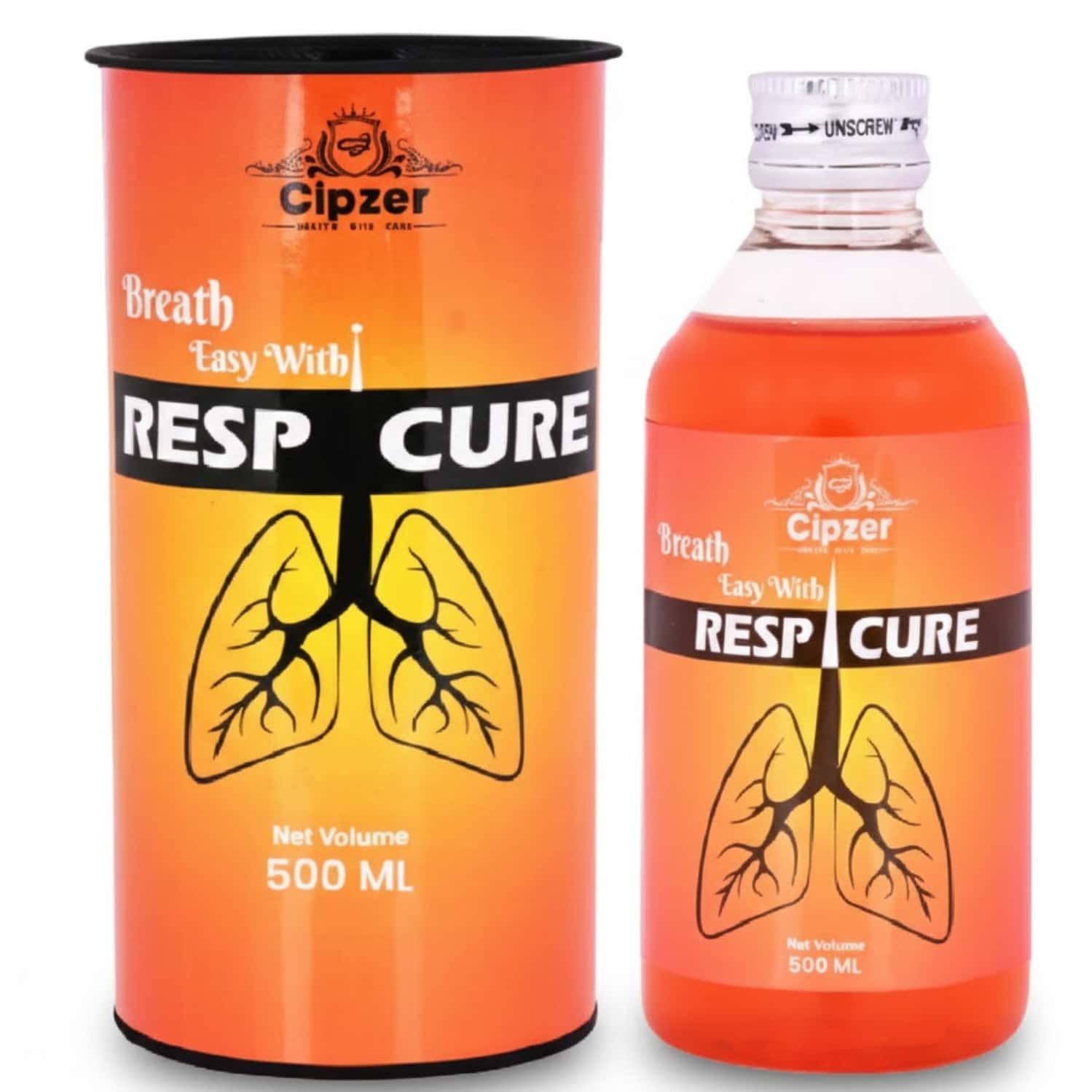 Cipzer Respicure Syrup 500ml | Supports Respiratory Health & Cold-cough Symptom Relief