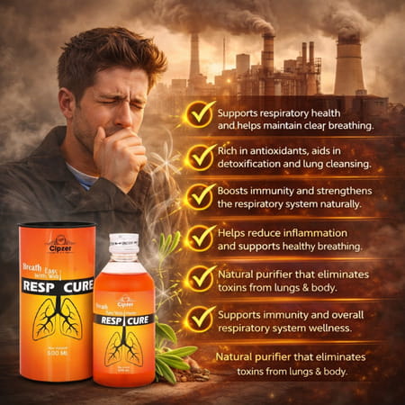 Cipzer Respicure Syrup 500ml | Supports Respiratory Health & Cold-Cough Symptom Relief
